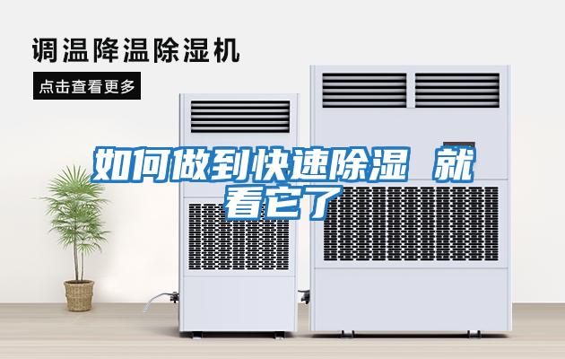 如何做到快速除湿 就看它了