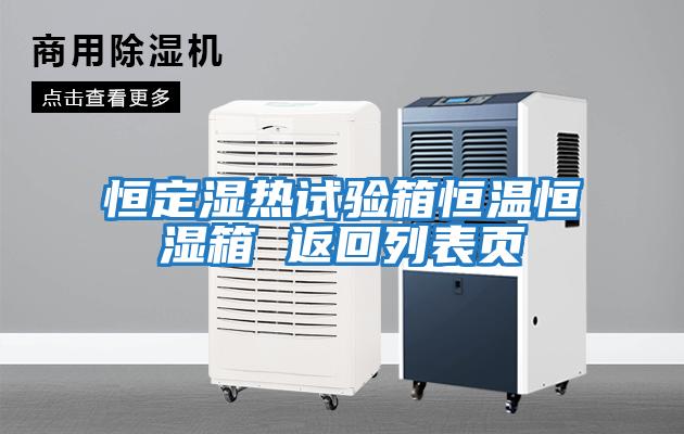 恒定湿热试验箱恒温恒湿箱 返回列表页