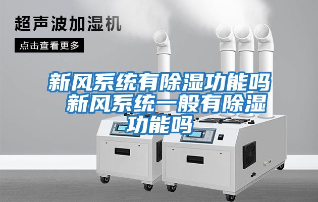 新风系统有除湿功能吗 新风系统一般有除湿功能吗