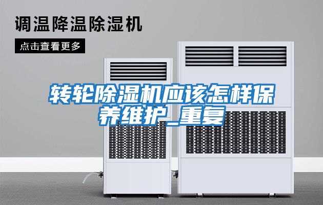 转轮除湿机应该怎样保养维护_重复